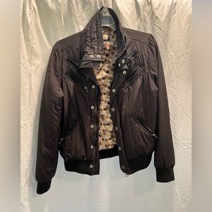 Women’s Forever 21 Bomber Jacket with Floral Lining and Pockets